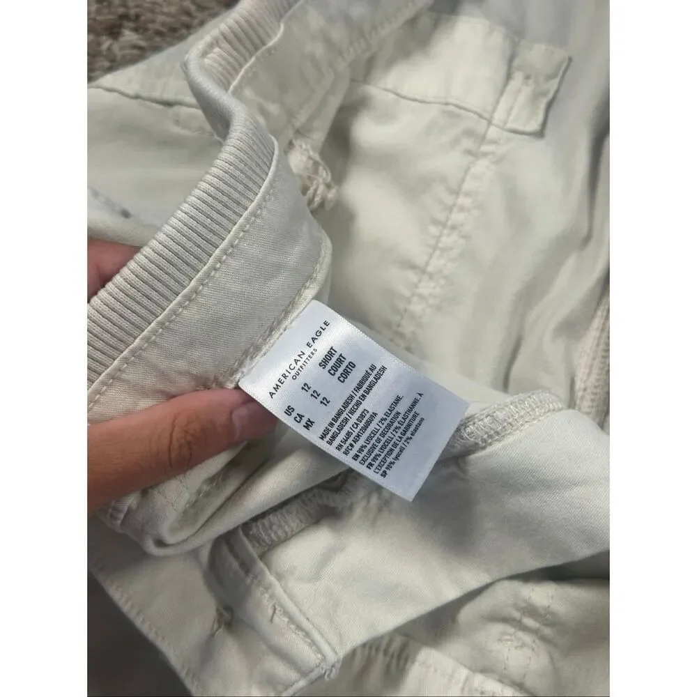 AE Dreamy Drape Stretch Cargo Super High-Waisted Baggy Wide-Leg Pant Beige 12 S